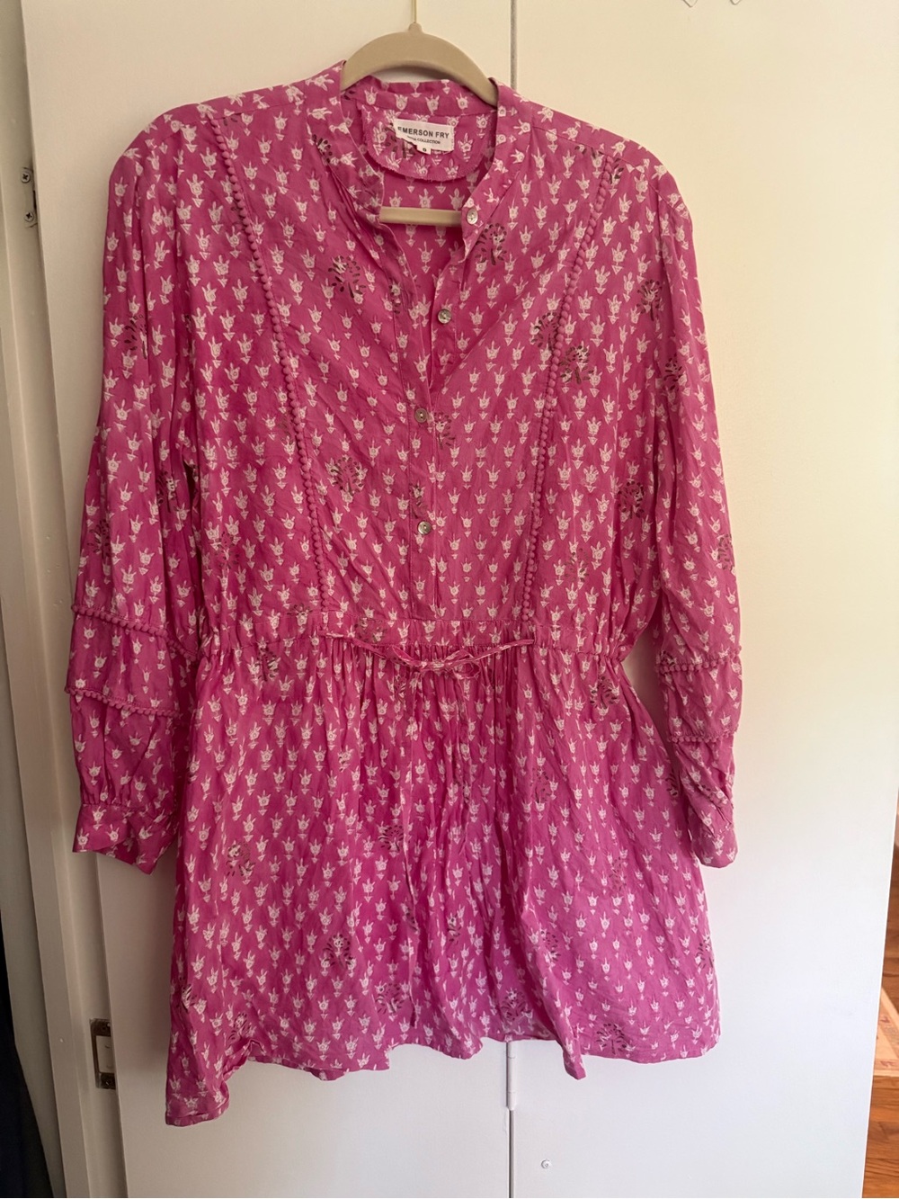 Emerson Fry Raspberry-Pink Printed Tunic with Drawstring